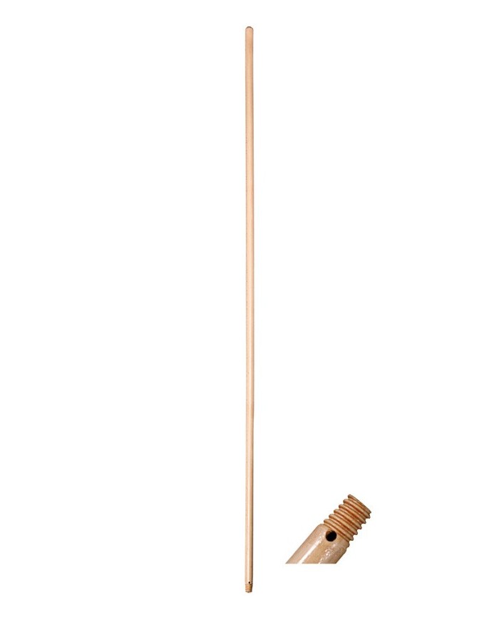 Manico 150cm legno con vite+foro (faggio verniciato)