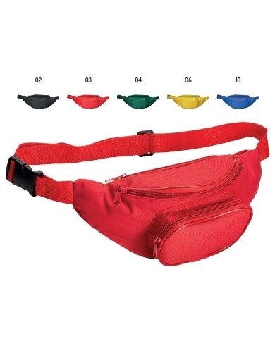 Marsupio in poliestere 600d con 3 tasche cintura regolabile con chiusura a clip