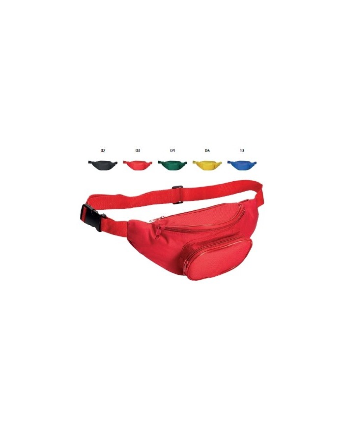 Marsupio in poliestere 600d con 3 tasche cintura regolabile con chiusura a clip