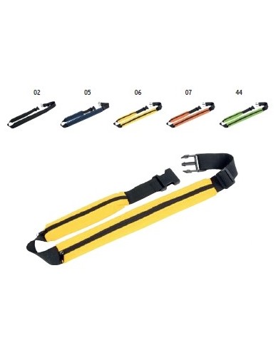 Marsupio slim in tessuto spandex elastico, con 2 tasche e cintura regolabile con chiusura a clip