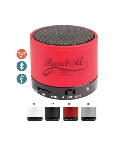Mini altoparlante Bluetooth V 3.0 cilindrico in metallo con microfono per chiamate in vivavoce. Cavo Standard ricarica incluso