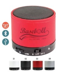 Mini altoparlante Bluetooth V 3.0 cilindrico in metallo con microfono per chiamate in vivavoce. Cavo Standard ricarica incluso