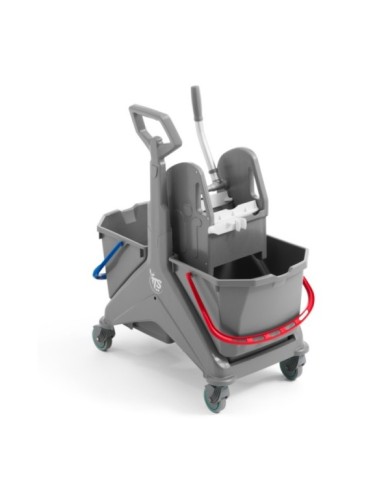 Nickita Tec 15+15LT Carrello lavaggio doppio con strizzatore professionale a ganasce