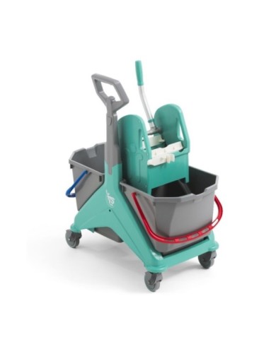 Nickita Tec 25+25LT Carrello lavaggio doppio con strizzatore professionale a ganasce