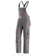 Pantalone con pettorina Willis con bretelle grigio-arancio Tg.S-XXL