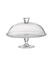 Pasabahce alzata vetro con piatto e campana Ø32cm H28cm