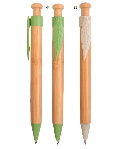 Penna a scatto in bamboo, paglia di grano (50%) e PP (50%)