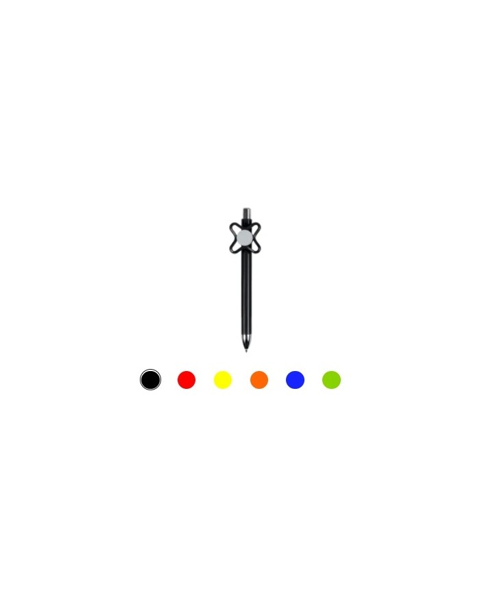 Penna a scatto in plastica colorata con spinner colorato