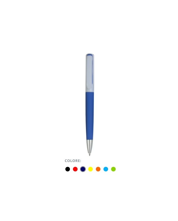 Penna twist in plastica con parte colorata gommata