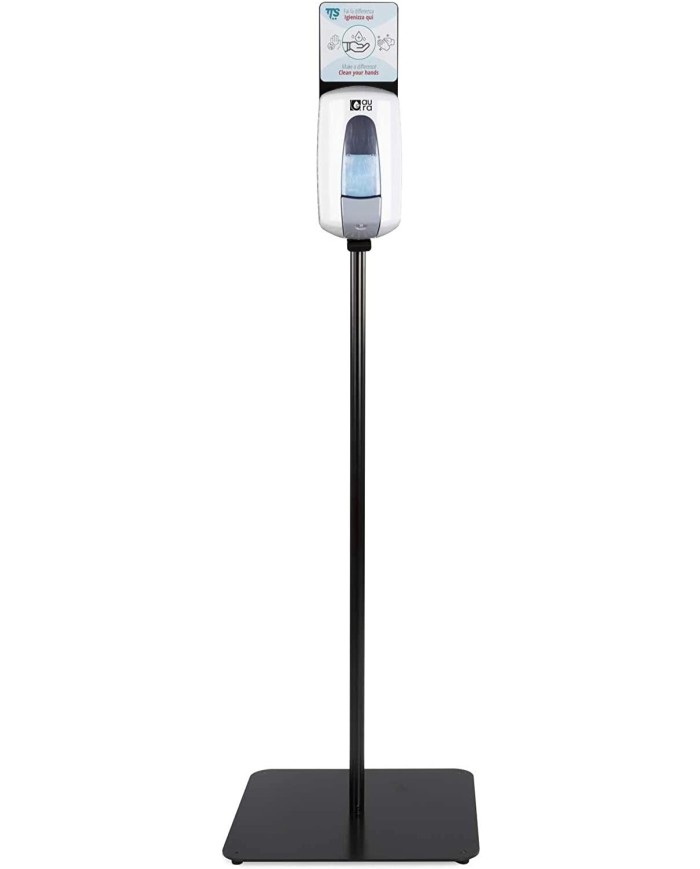 Piantana Square con dispenser disinfettante con deposito trasparente