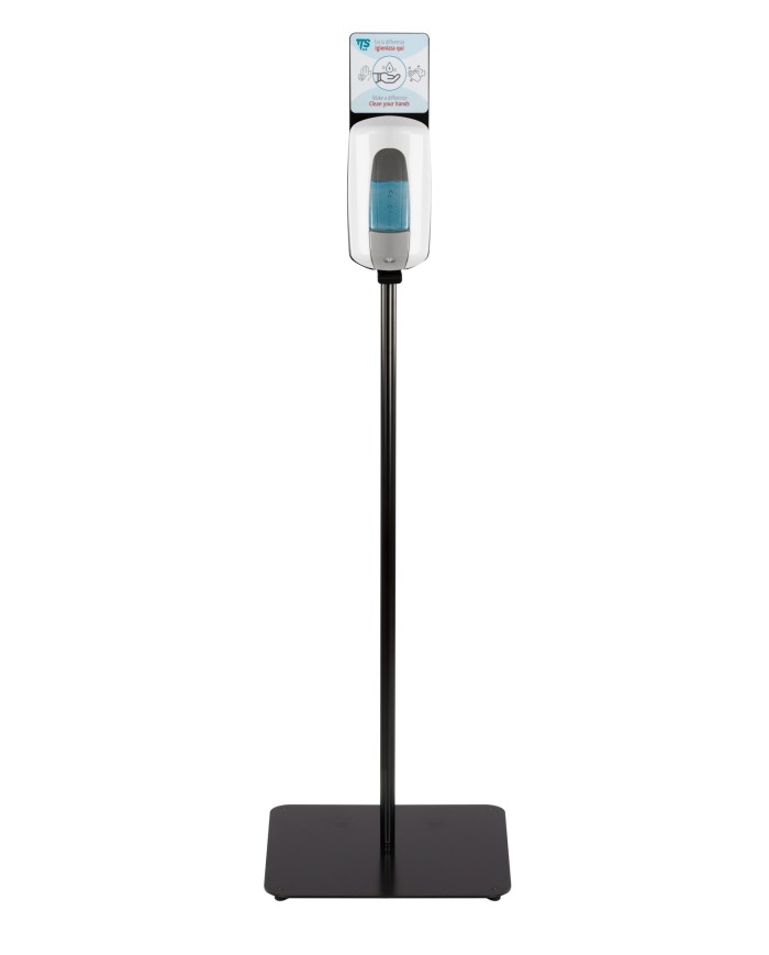 Piantana Square per dispenser disinfettante con deposito trasparente (dispenser e coperchio interno esclusi)