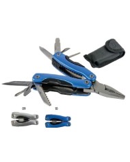 Pinza Multiuso in metallo con pinze, tagliafilo, cacciavite, lima, coltello, levacapsule, seghetto, apriscatole e apribottiglie.