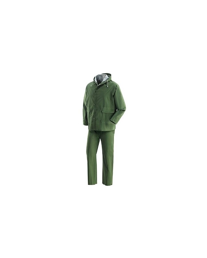 Pluvio Completo giacca e pantalone realizzato in PVC verde Tg.S-XL