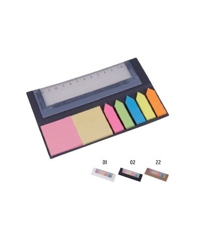 Porta fogliettini adesivi con righello (pp ruler, 350g cardpaper, 75g neon paper) --Fine serie--