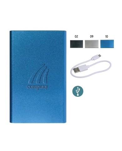 Power Bank in alluminio 4000mAh. Max Output 5V-1000mA-Input 5V-1000mA