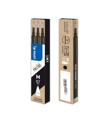 Refill a sfera Frixionball punta 0,7mm nero Pilot conf. 3 pezzi