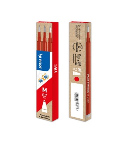 Refill a sfera Frixionball punta 0,7mm rosso Pilot conf. 3 pezzi