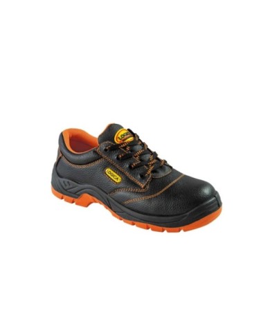 Scarpa S29 bassa in pelle nero/arancio Taglie: 36-47