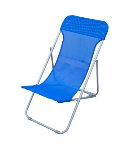 Sdraio pieghevole Beach - 70 x 72 x 45 cm - acciaio verniciato/texilene - blu - Garden Friend