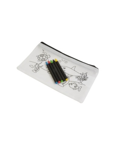 Set di 5 pastelli a cera colorati in astuccio in TNT