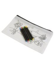 Set di 5 pastelli a cera colorati in astuccio in TNT