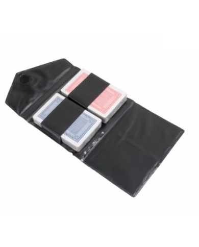 Set due mazzi da 52 carte da gioco, con custodia in PVC nero
