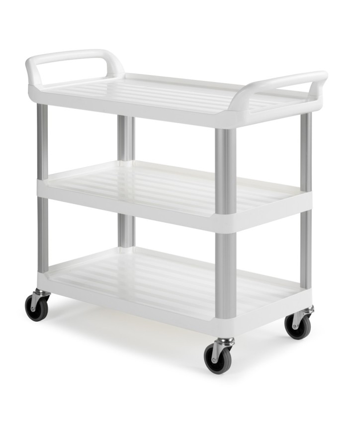 Shelf 3700 Carrello a 3 ripiani in polipropilene con montanti in alluminio (Ruote ø125 mm)