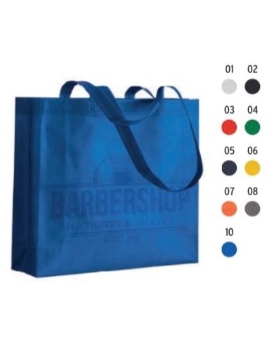 Shopper con soffietto in TNT 80 g/m2 termosaldato, manici lunghi 38x34x10cm