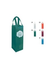 Shopper porta bottiglia in tnt 100 g/m2 termosaldato, manici corti 10x36x10cm