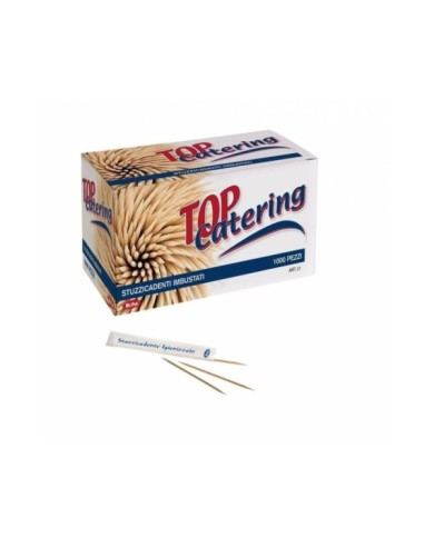 Stuzzicadenti legno 2 punte imbustati 7cm 1000pz