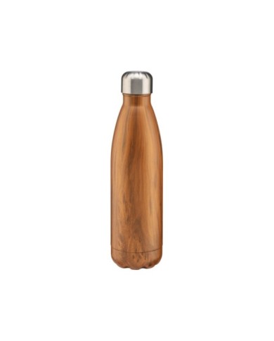 Thermos in acciaio inossidabile capacità 500 ml con doppia parete isolante, effetto legno