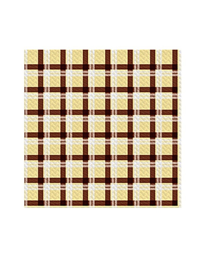 Tovaglia 100x100 Scozzese Champagne/Nero 50pzx5