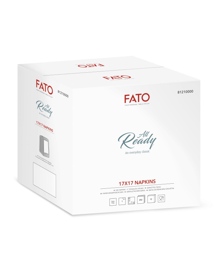 Tovagliolo 17x17 Velino High quality Pura cellulosa 1V 250pzx12