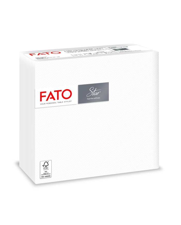 Tovagliolo 38X38 Star microcollato Bianco 2V 40pzx30