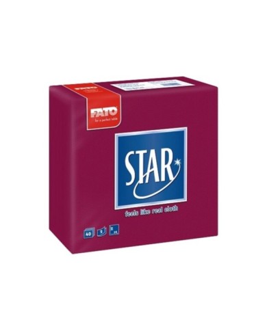 Tovagliolo 38X38 Star microcollato bordeaux 2V 40pzx30