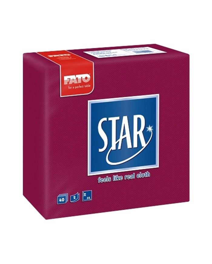 Tovagliolo 38X38 Star microcollato bordeaux 2V 40pzx30