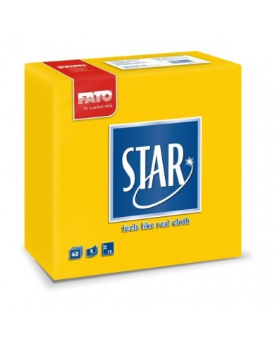 Tovagliolo 38X38 Star microcollato giallo 2V 40pzx30