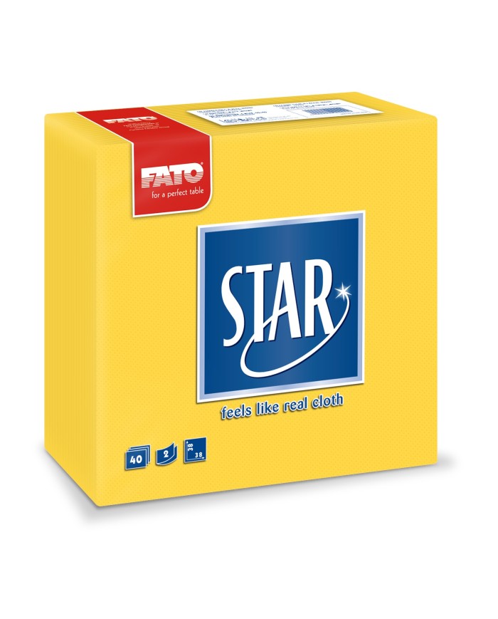 Tovagliolo 38X38 Star microcollato giallo limone 2V 40pzx30