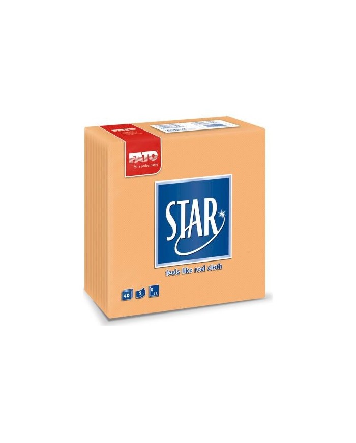 Tovagliolo 38X38 Star microcollato Pesca 2V 40pzx30