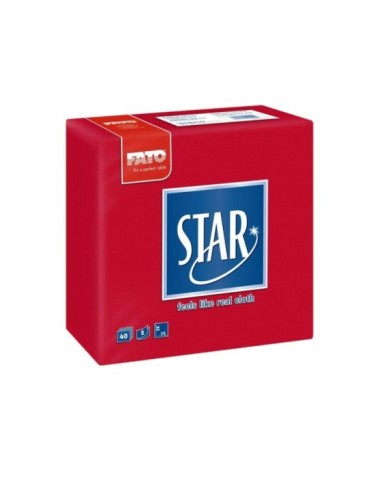 Tovagliolo 38X38 Star microcollato Rosso 2V 40pzx30