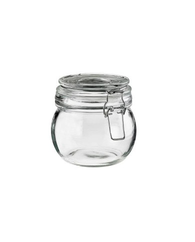 Vasetto in vetro con chiusura ermetica Ø11x10cm 400ml 4pz