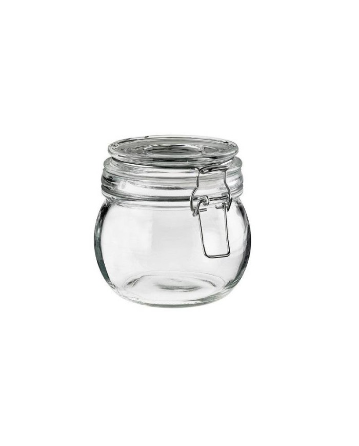 Vasetto in vetro con chiusura ermetica Ø11x10cm 400ml 4pz