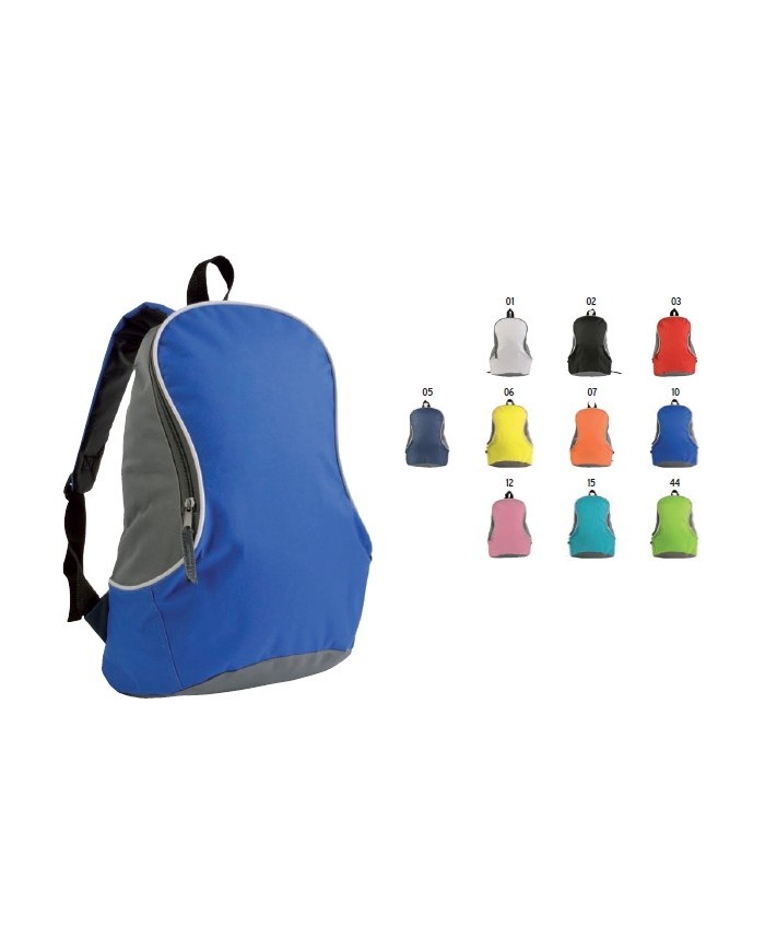 Zaino bicolore in poliestere 600D con spallacci imbottiti