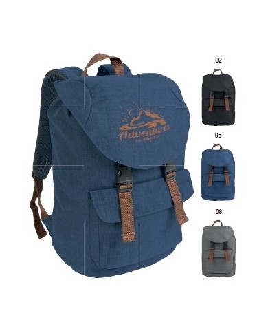 Zaino in poliestere two tone effetto melange con 2 tasche