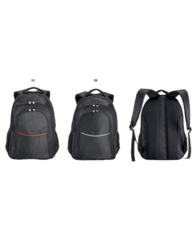 Zaino porta computer poliestere 1680D con tre tasche. Tasca principale porta pc