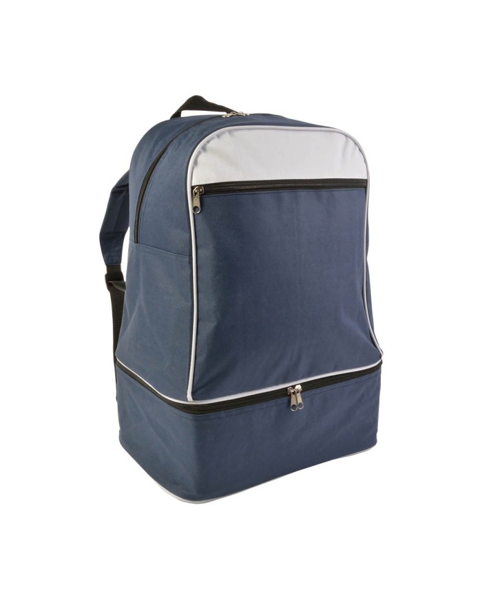 Zaino sport e viaggio in poliestere 600D con tasca porta scarpe col.blu