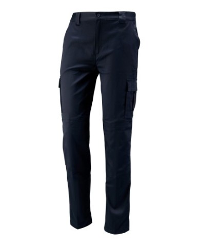 DENVER Pantalone multitasche in tessuto blu con ginocchia rinforzate Taglie: XS-4XL