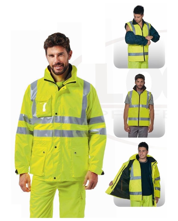 Giaccone traspirante alta visibilità (S-4XL)