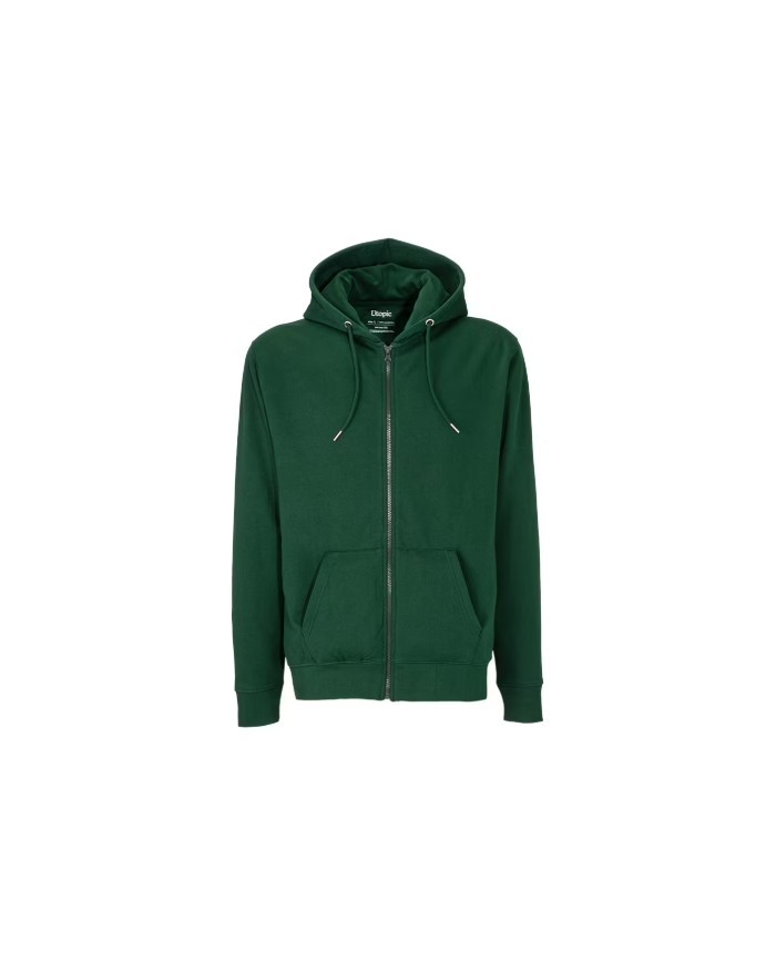 Felpa con cappuccio unisex 100% tessuto rigenerato Verde scuro XS-XXXL
