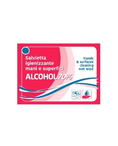 Salvietta igienizzante mani imbustata singolarmente 12,5x19cm 400pz